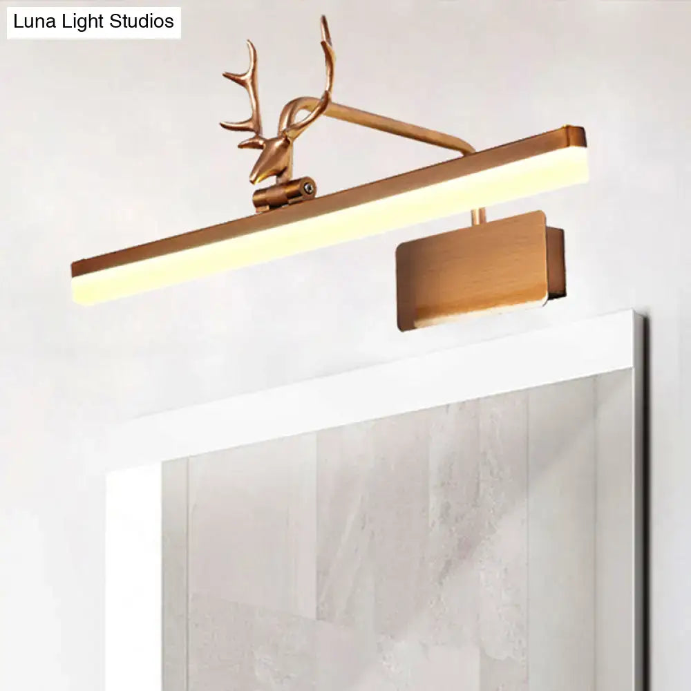 Modern white metal antler vanity wall lamp for bathroom