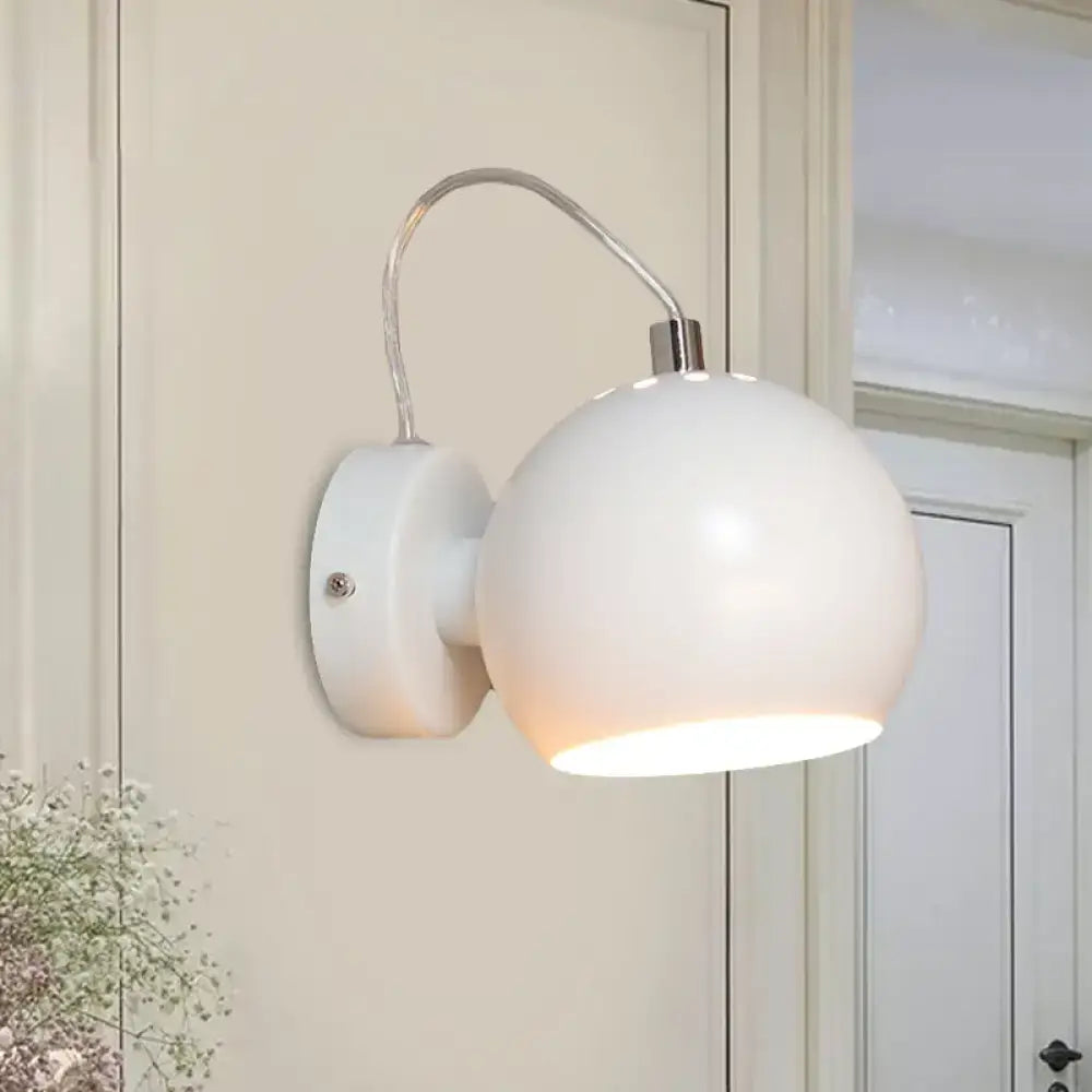 Modern white metal shade wall light bedroom 110v-120v fixture