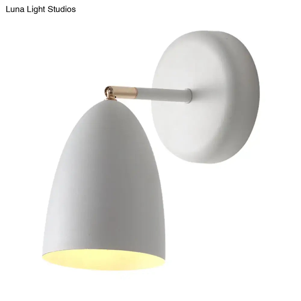 Modern white metal shade wall lighting bedroom reading lamp