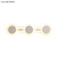Modern white minimalist led vanity light bathroom wall sconce with sleek three-light design and maximum bulb wattage for 110v-120v use