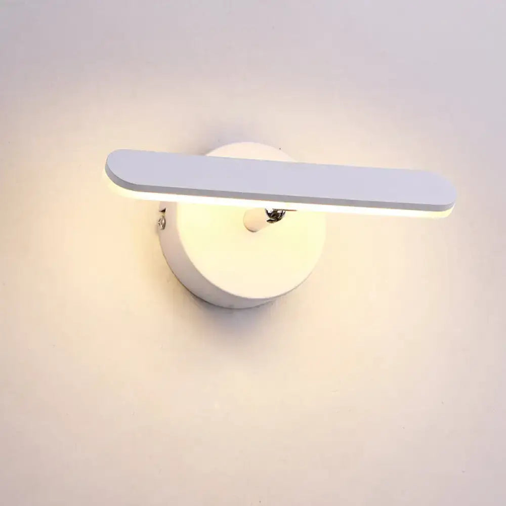Modern white minimalist led wall light for bathroom natural warm light