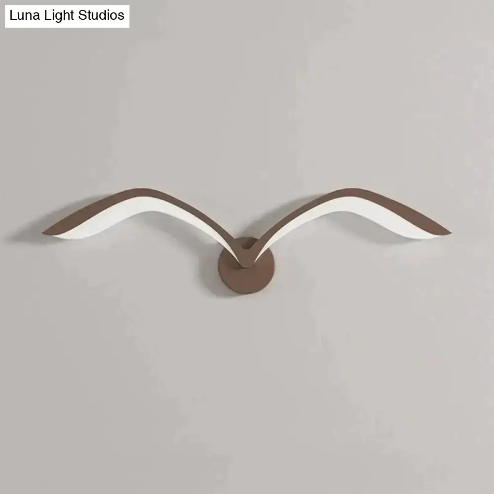Modern white nordic avian style wall lamp bedroom wing sconce