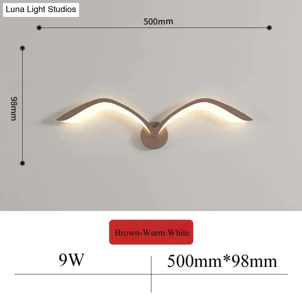 Modern white nordic avian style wall lamp bedroom wing sconce