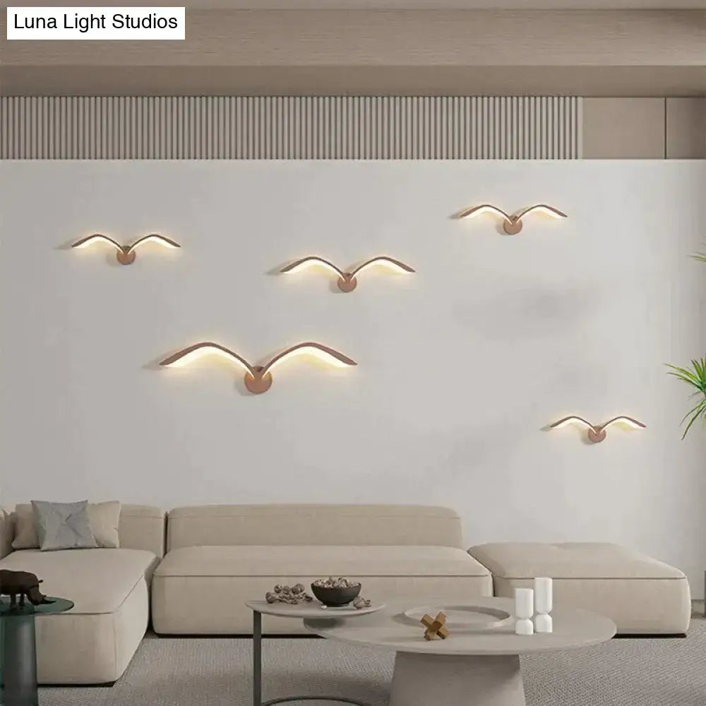 Modern white nordic avian style wall lamp bedroom wing sconce