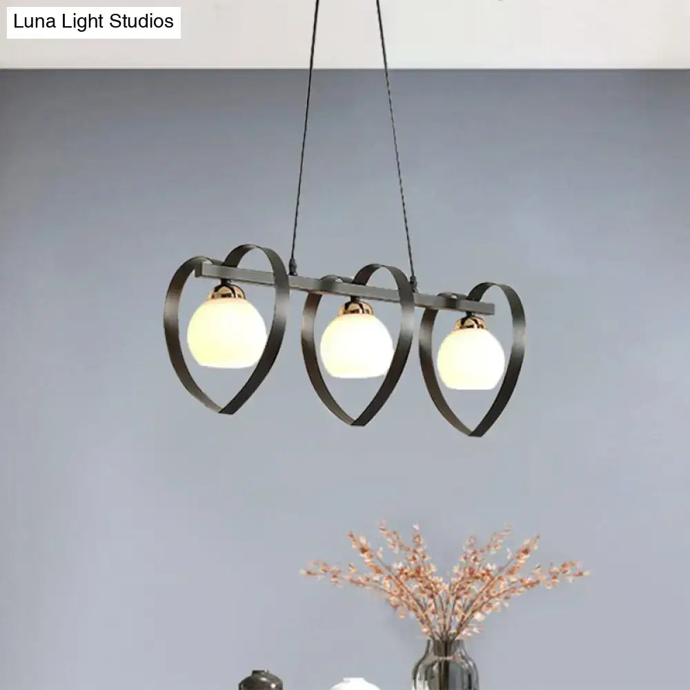 Modern white opal glass island chandelier dining room 3 lights