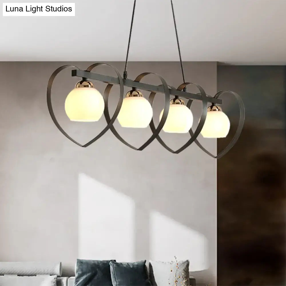 Modern white opal glass island chandelier dining room 3 lights