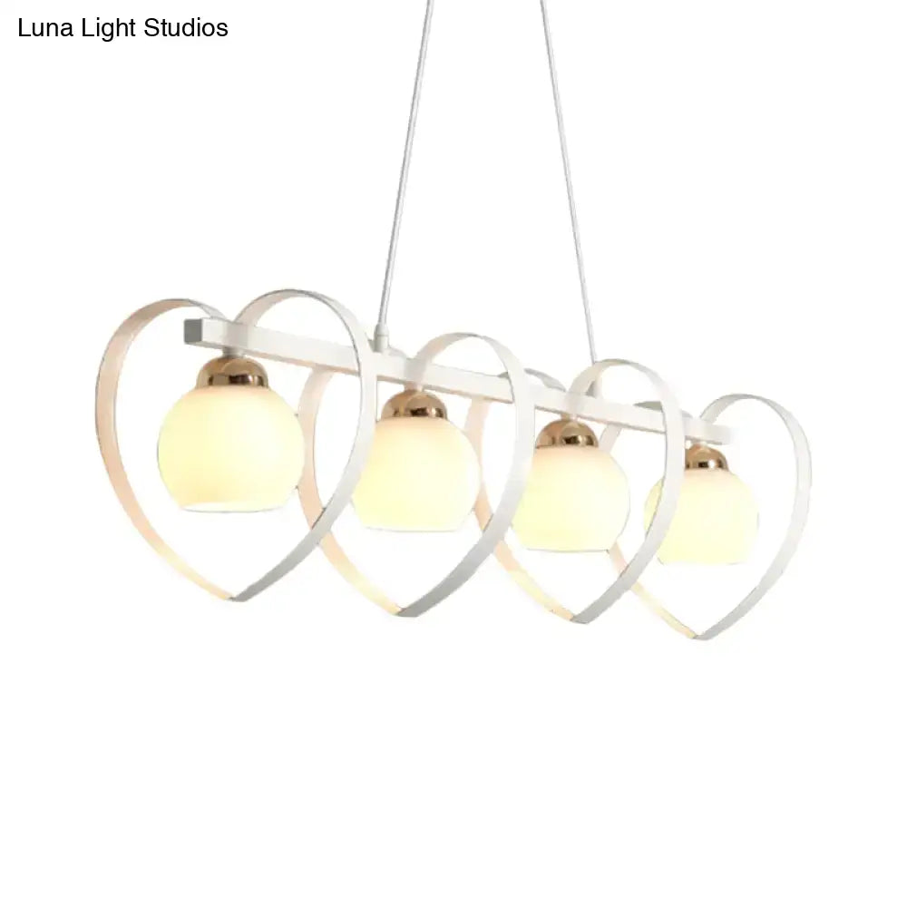 Modern white opal glass island chandelier dining room 3 lights