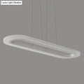 Modern white oval led office island ceiling light with sleek minimalist design and smooth matte finish for office island ceiling