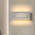 Modern white perforated rectangle wall sconce bedroom wall light