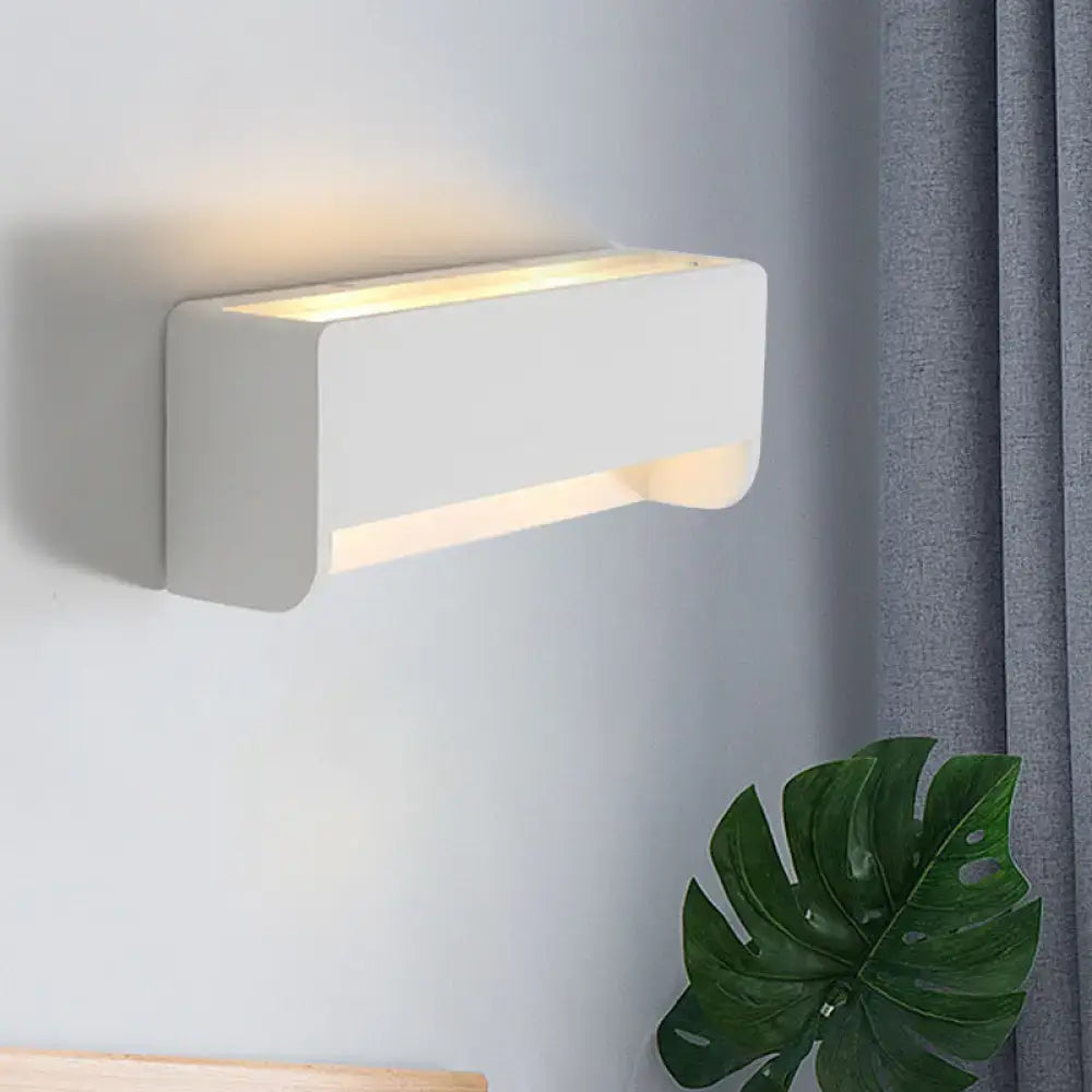 Modern white rectangle gypsum shade wall sconce – bedroom led light