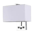 Modern white rectangle wall light kit with usb ports bedroom lamp