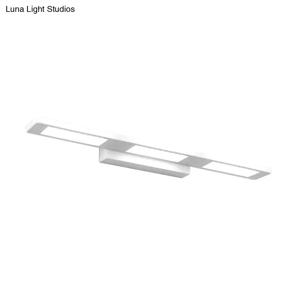 Modern white rectangular acrylic vanity wall light bathroom decor