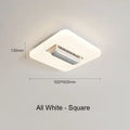 Modern white rectangular bladeless ceiling fan light bedroom
