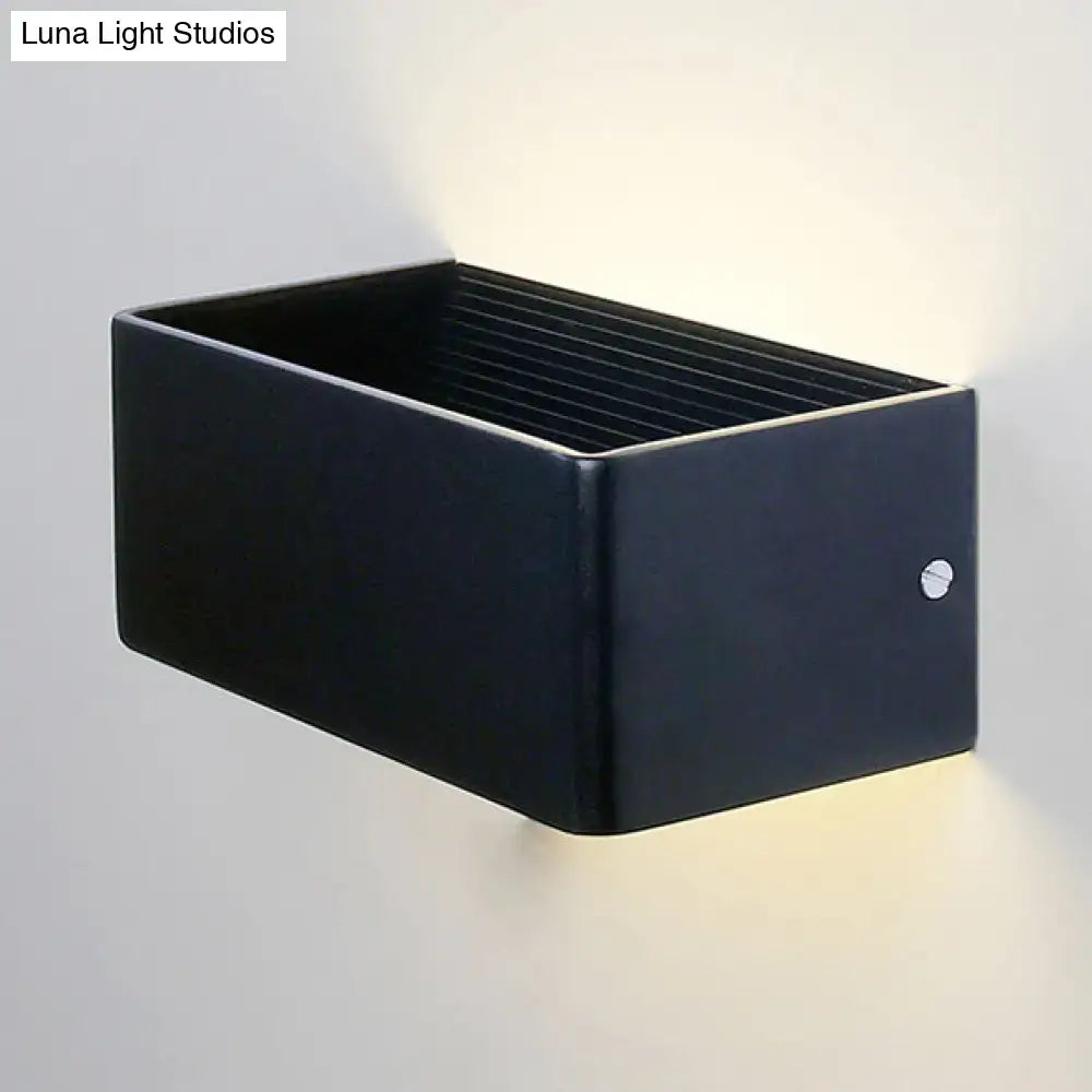 Modern white rectangular wall lamp – bedroom warm white sconce