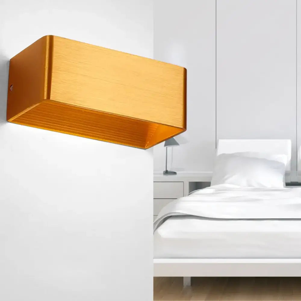 Modern white rectangular wall lamp – bedroom warm white sconce