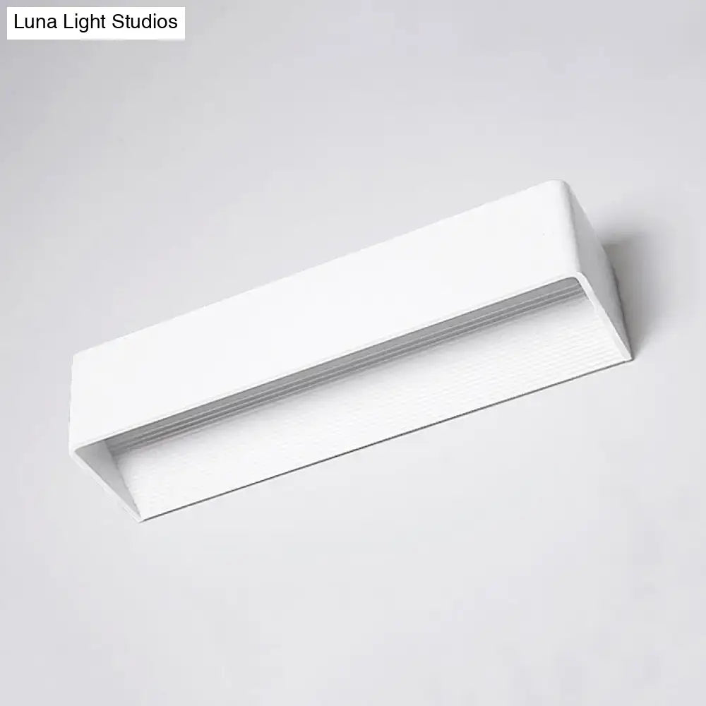 Modern white rectangular wall lamp – bedroom warm white sconce