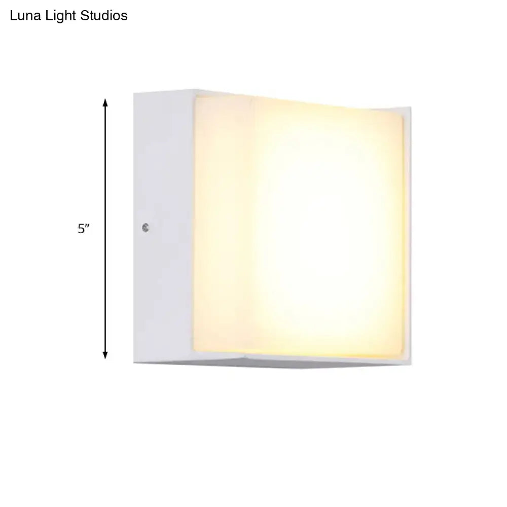 Modern white rectangular wall light warm white hallway direct wired