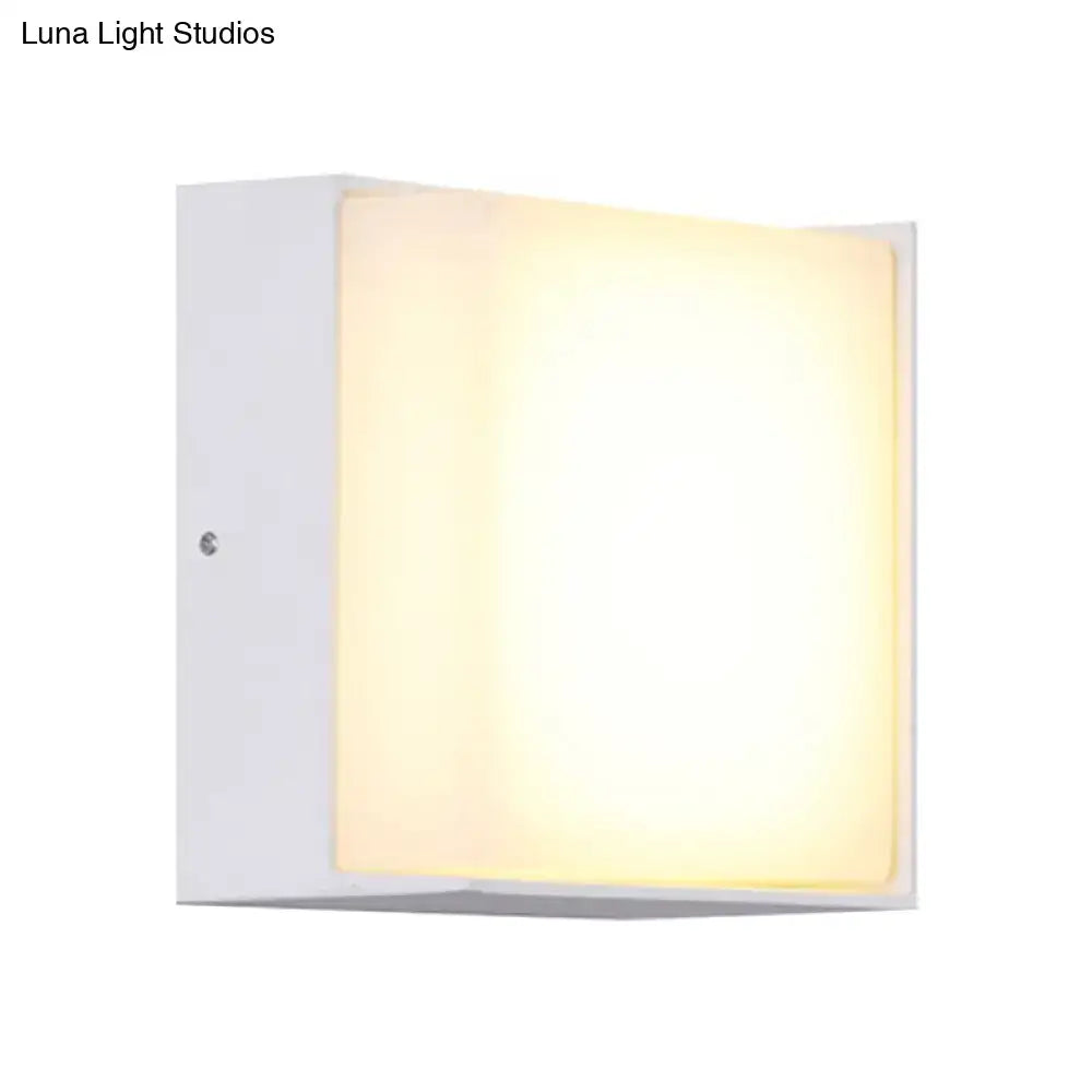 Modern white rectangular wall light warm white hallway direct wired