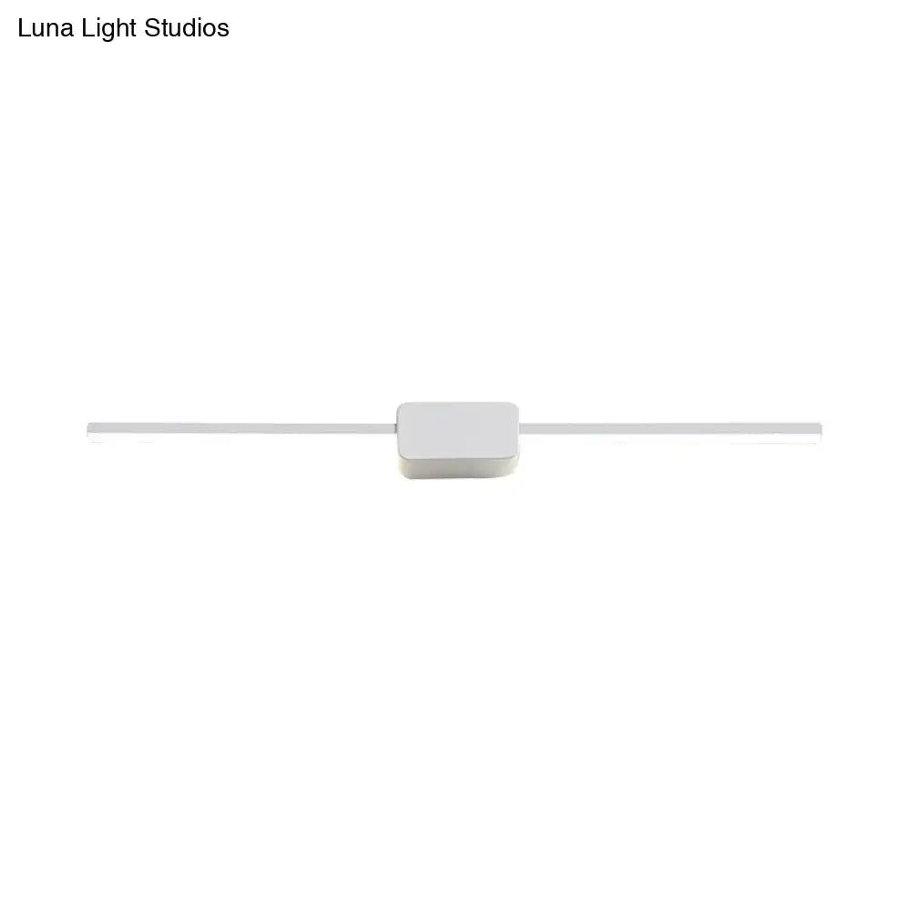 Modern white rectilinear wall sconce bathroom led mirror light