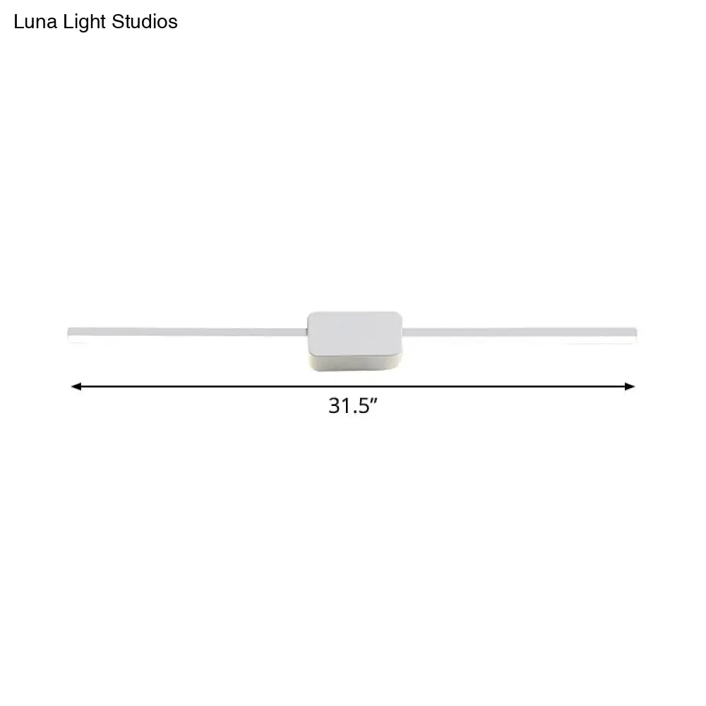 Modern white rectilinear wall sconce bathroom led mirror light