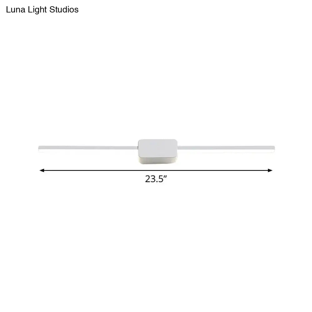 Modern white rectilinear wall sconce bathroom led mirror light