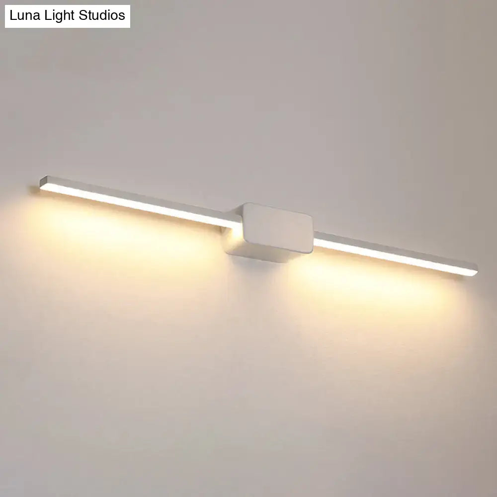 Modern white rectilinear wall sconce bathroom led mirror light