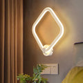 Modern white rhombus frame led wall lamp bedroom sconce