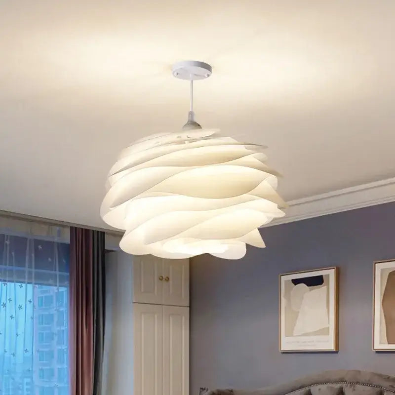 Modern white rose flower pendant lights for bedroom living room