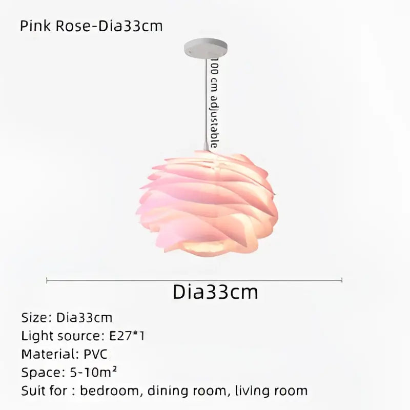 Modern white rose flower pendant lights for bedroom living room