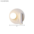 Modern white round wall mounted acrylic sconce with circular base and cylindrical light fixture for bedroom 220v-240v 110v-120v