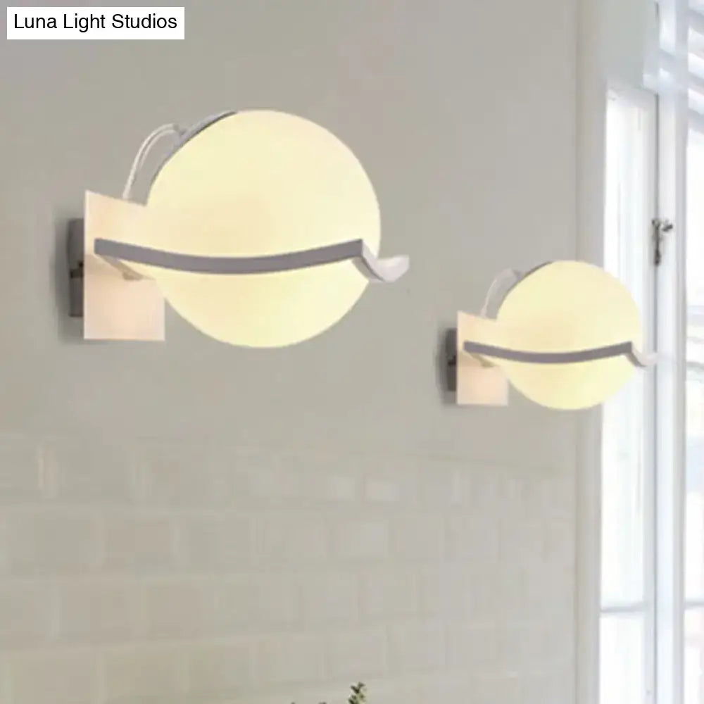 Modern white sphere opal glass wall sconce kitchen light