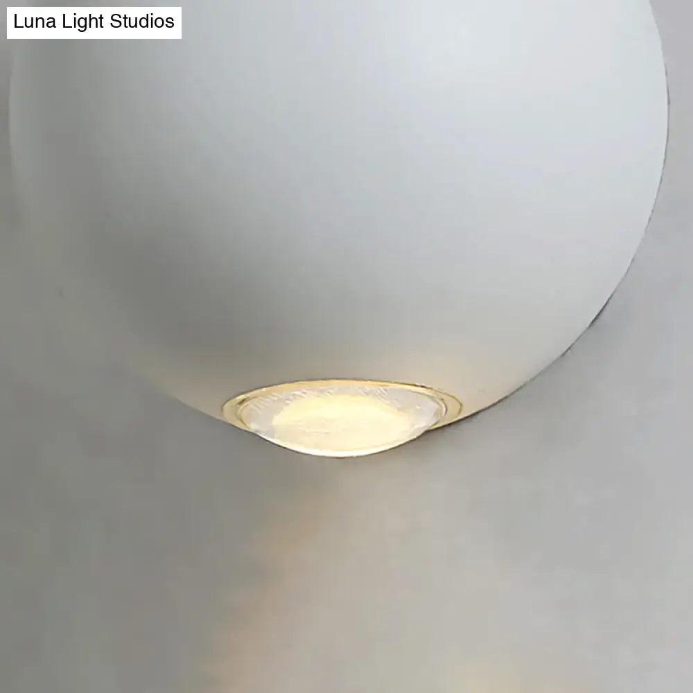 Modern white spherical wall light fixture – outdoor sconce light