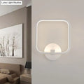 Modern white square acrylic shade led wall light with circular illuminated base suitable for 110v-120v 220v-240v use