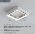 Modern white square bladeless ceiling fan light bedroom led circulator