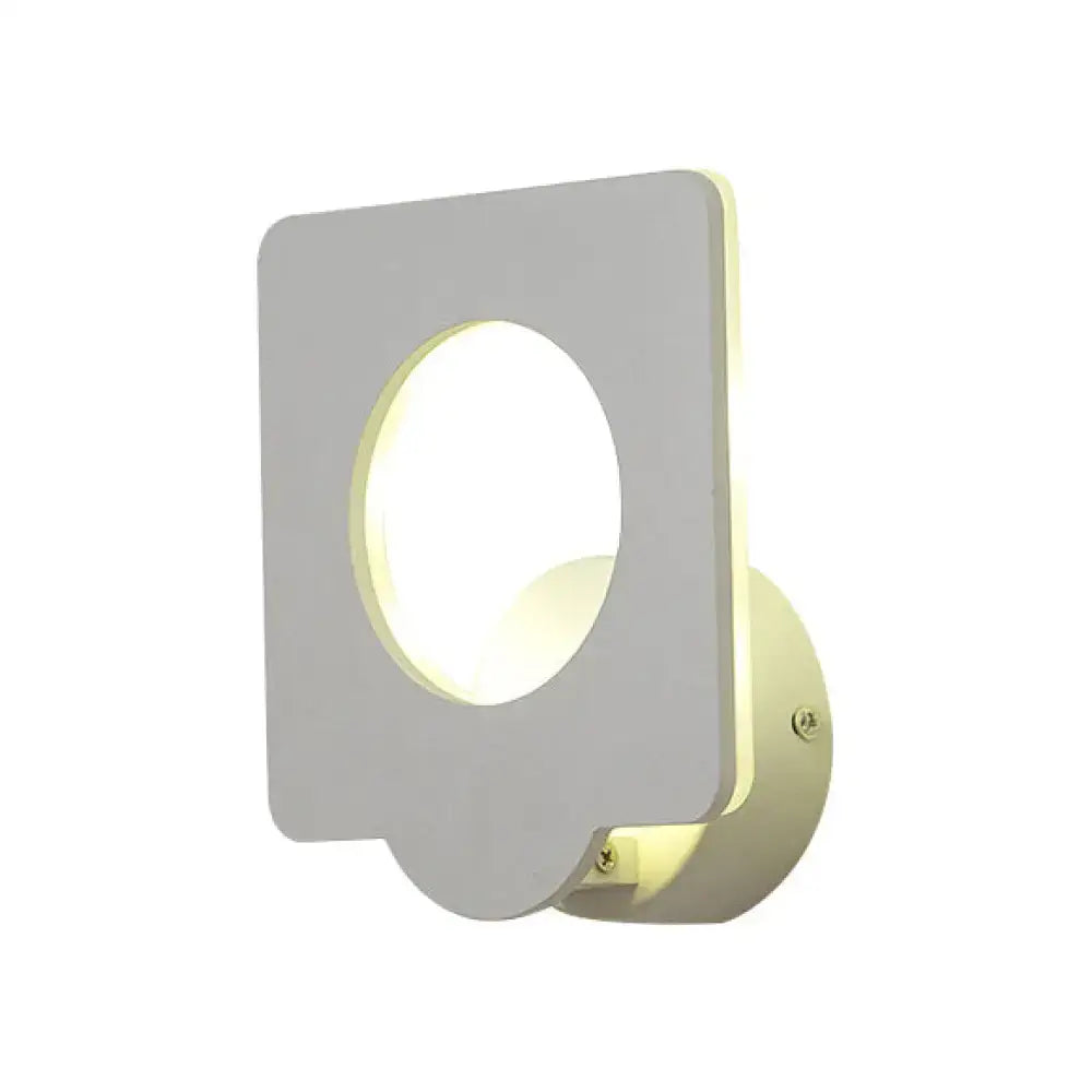 Modern white square led wall sconce bedroom warm natural light