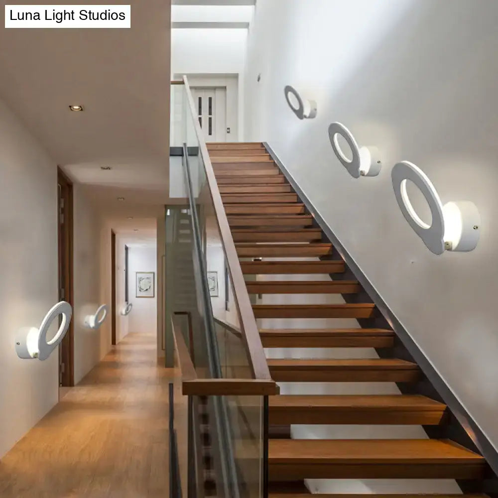 Modern white square led wall sconce bedroom warm natural light