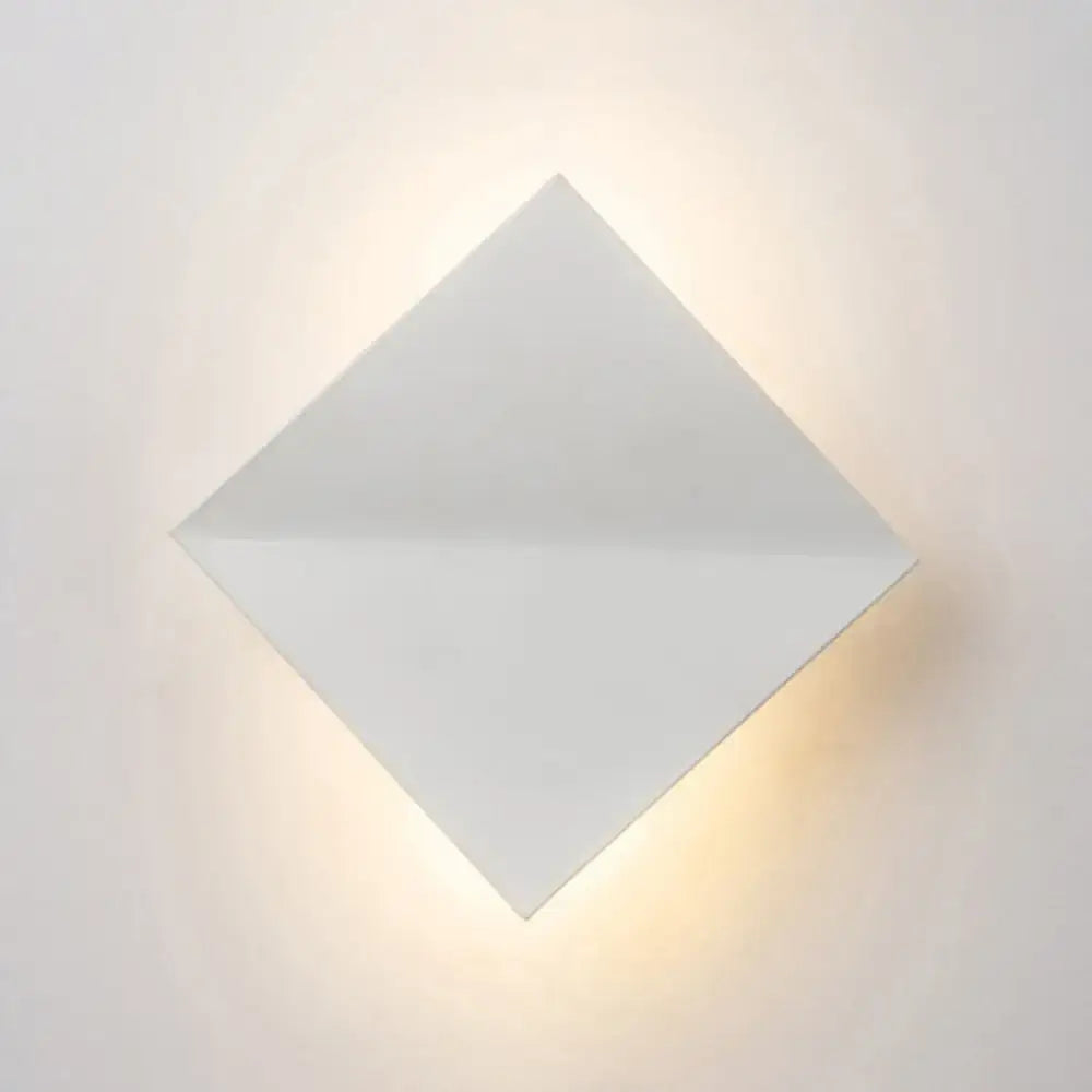 Modern white square wall sconce bedroom direct wired electric light