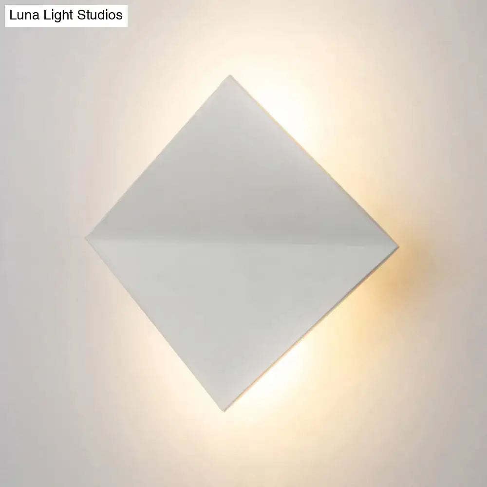 Modern white square wall sconce bedroom direct wired electric light