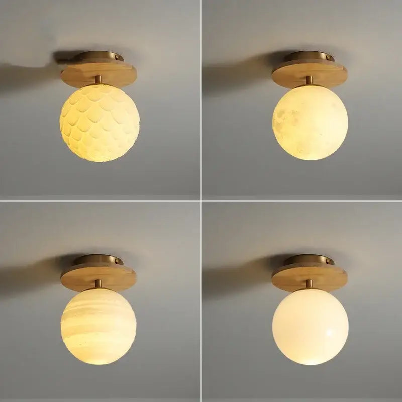 Modern white textured ceramic wood led ceiling light bedroom