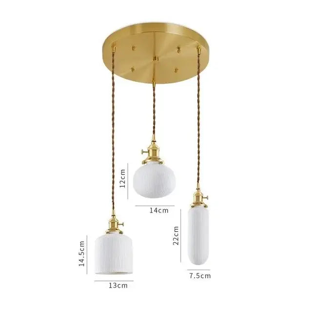 Modern white textured glass ceramic led pendant light kitchen