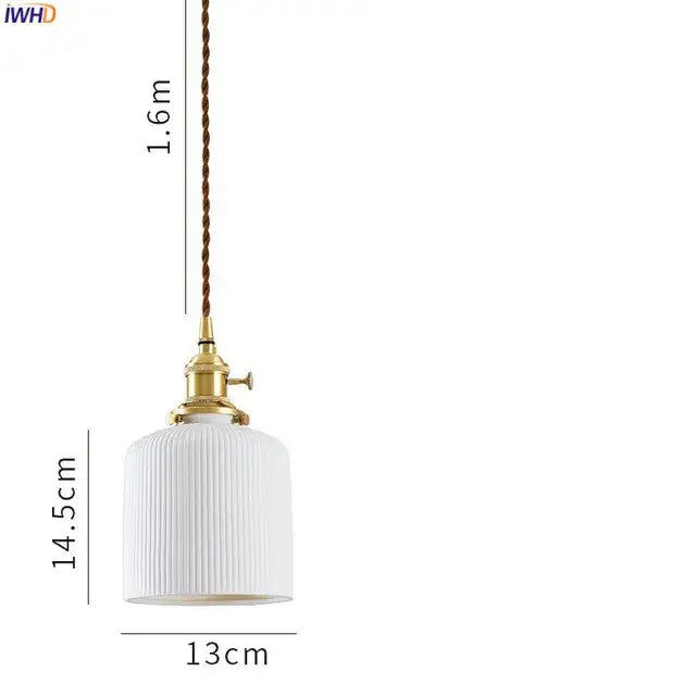 Modern white textured glass ceramic led pendant light kitchen