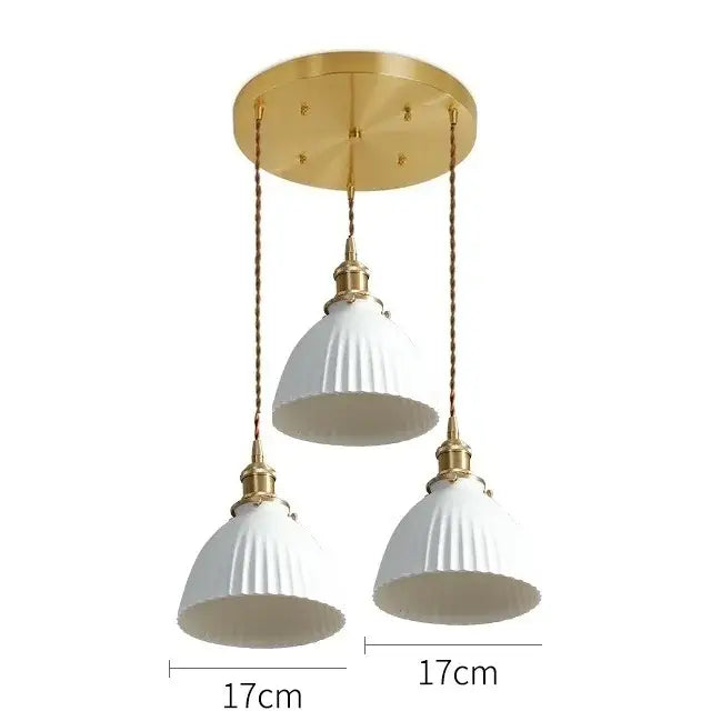 Modern white textured glass ceramic led pendant light kitchen