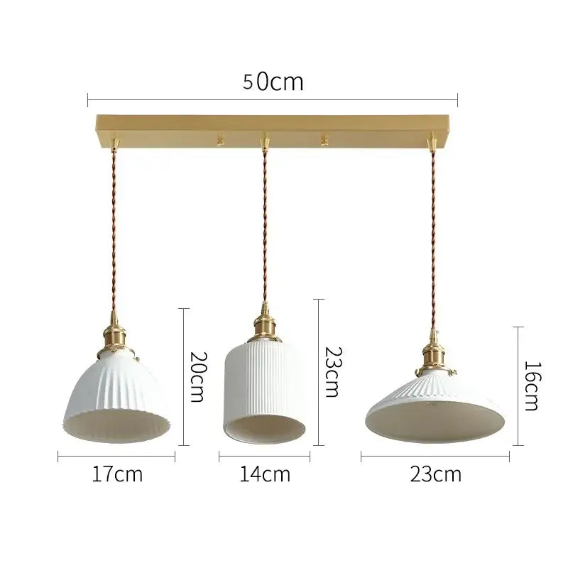 Modern white textured glass ceramic led pendant light kitchen