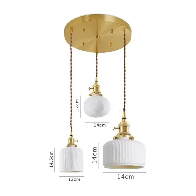 Modern white textured glass ceramic led pendant light kitchen