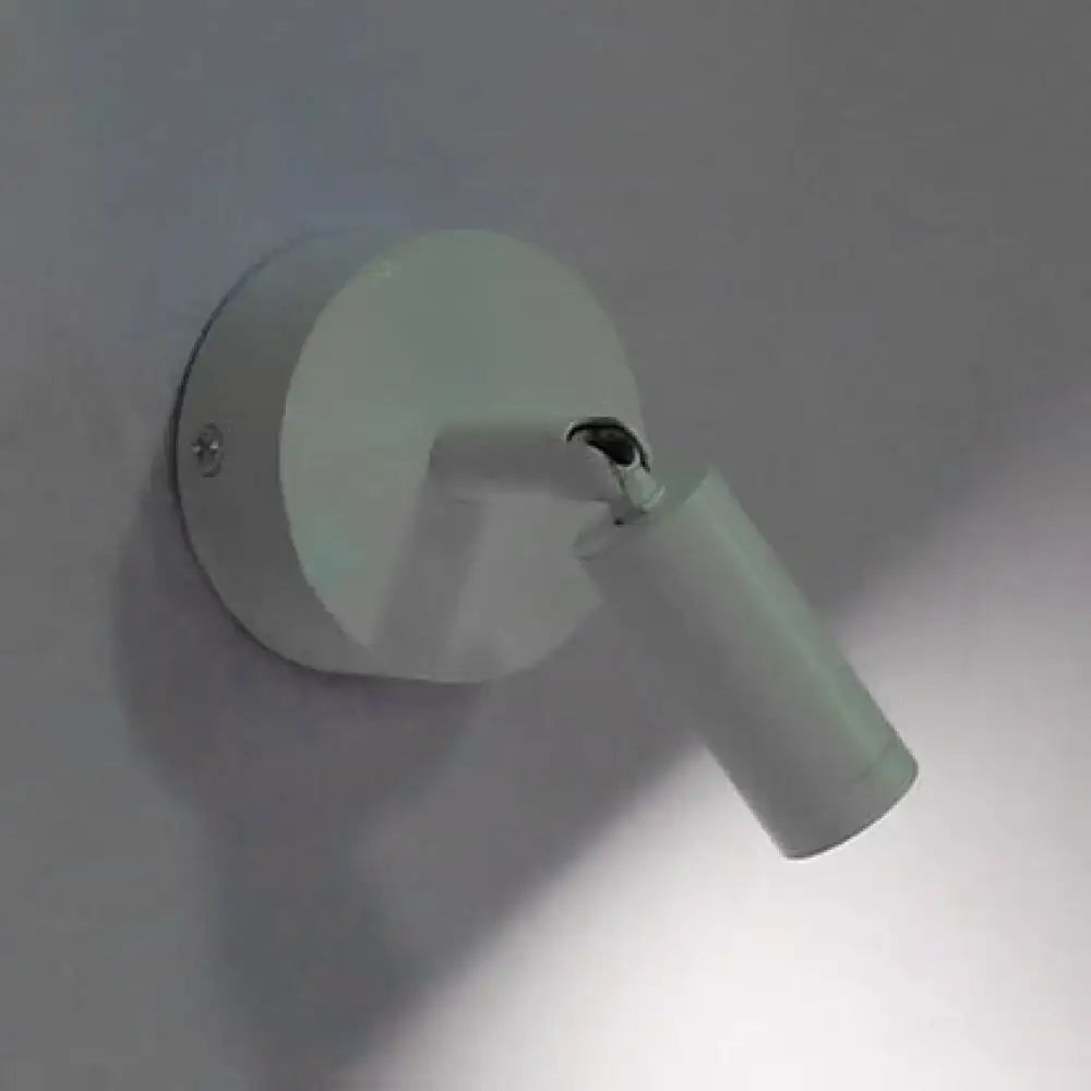 Modern white tube wall light adjustable bedroom sconce