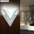 Modern white v shaped led wall mount light stairway fixture