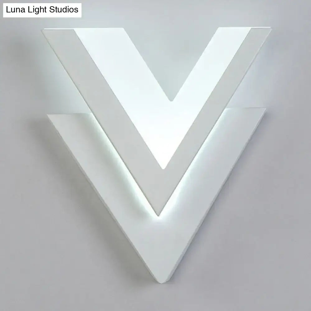 Modern white v-shaped led wall mounted light bedroom sconce
