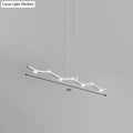 A sleek 49-inch white wave metal pendant light with modern branch design and integrated led bulbs for island lighting fixture