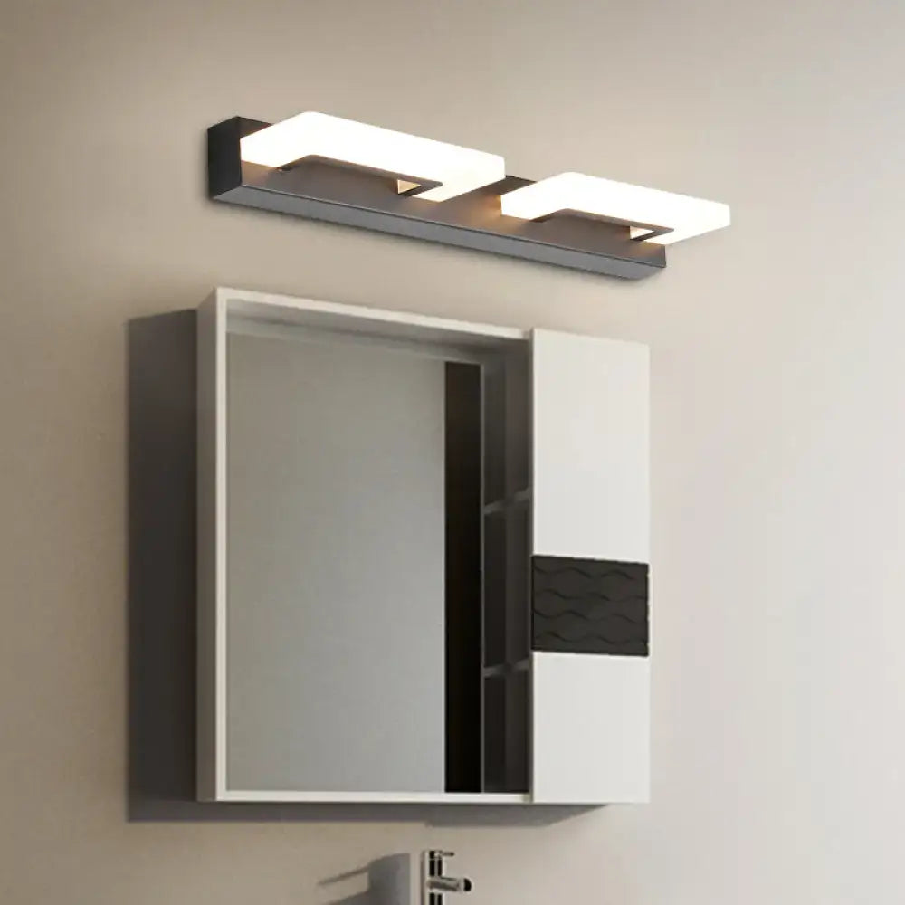 Modern wood acrylic rectangle vanity sconce bathroom wall lighting
