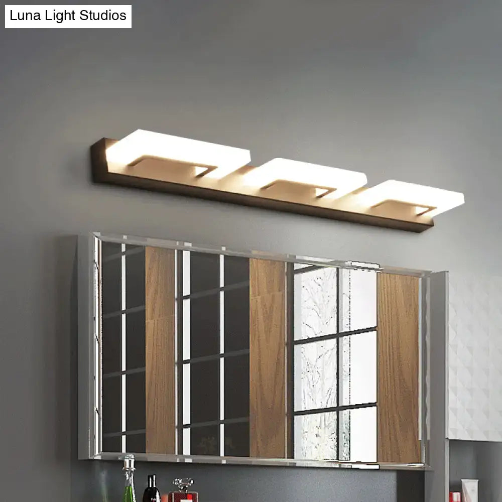 Modern wood acrylic rectangle vanity sconce bathroom wall lighting